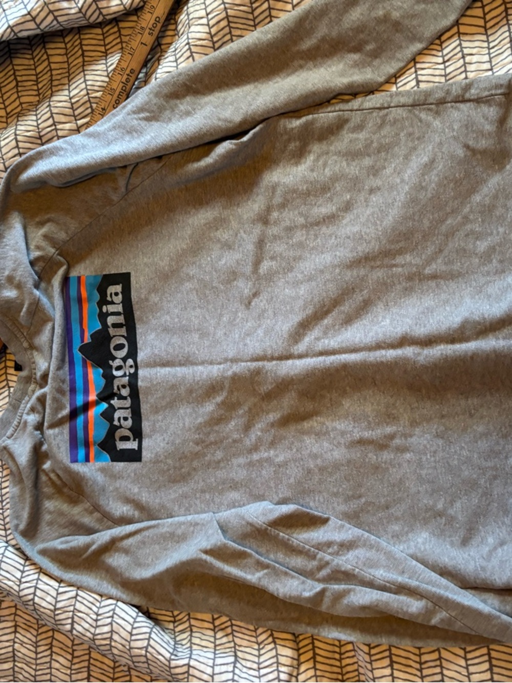 Patagonia organic cotton  Men's Long-Sleeve Crewneck Shirt  Gray